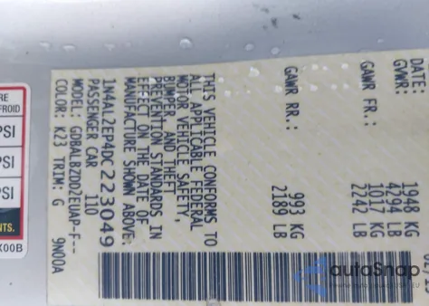 2013 Nissan Altima 2.5 S from USA, damaged, VIN 1N4AL2EP4DC223049